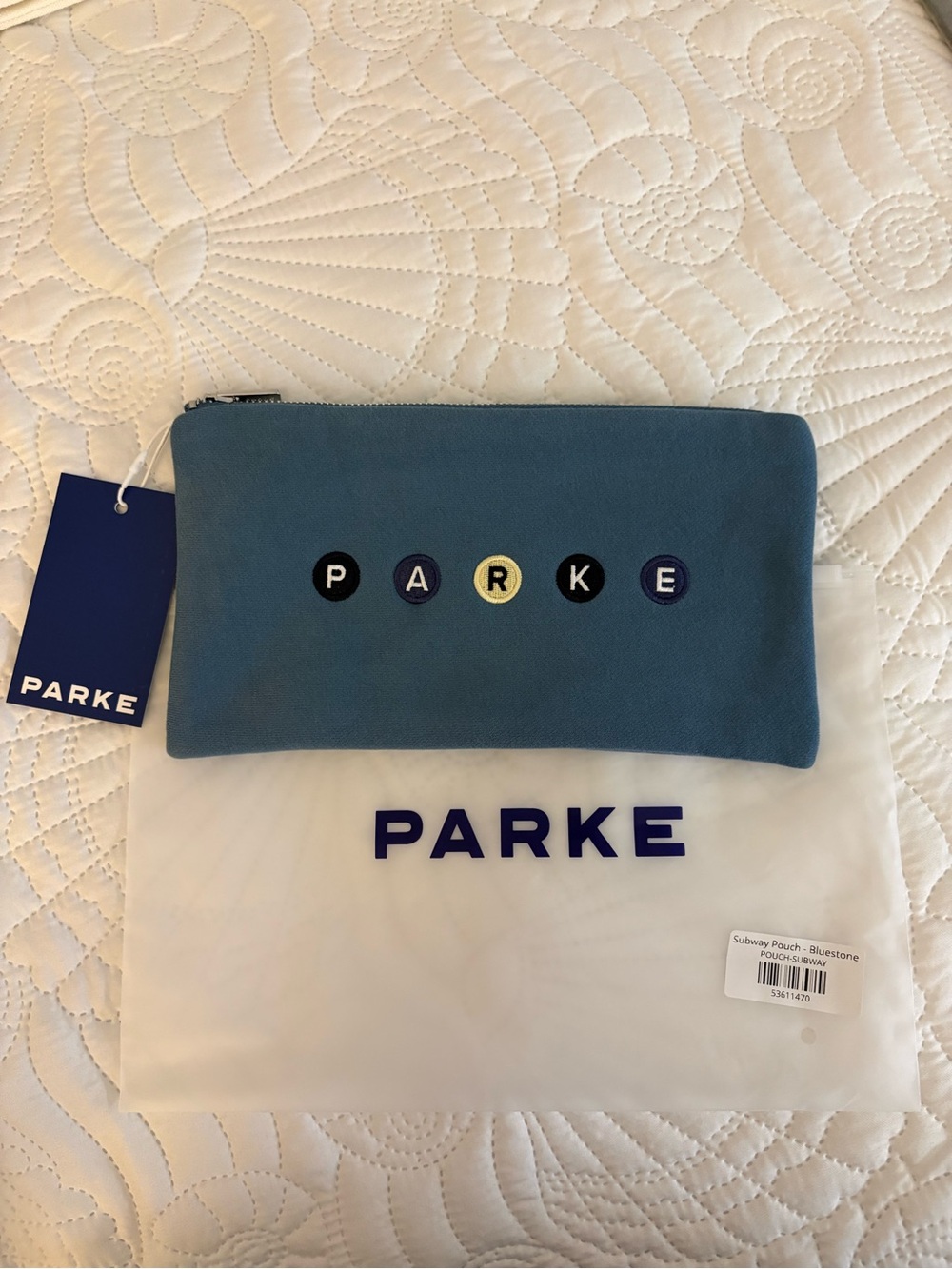 Parke NYC Pop Up Subway Letters Bluestone Zip Pouch